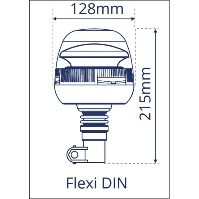 Girofar LED Galben cu prindere Din pole cu amortizor vibratii si doua tipuri selectabile de flash